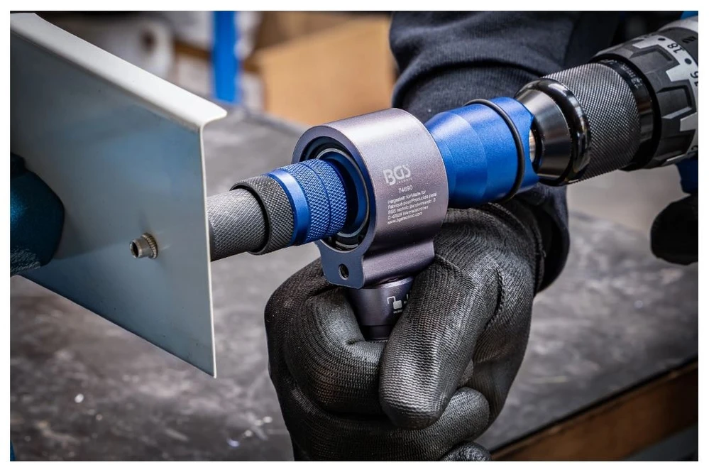 Grąžtas Bgs Technic Metalinis kniedinių veržlių ir kniedžių antgalis gręžtuvui | M3–M12 (74690)
