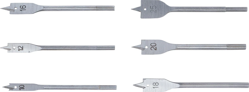 Grąžtas Bgs Technic Plunksninių grąžtų rinkinys medienai BGS | 10–25 mm | 150 mm | 6 vnt. (50796)
