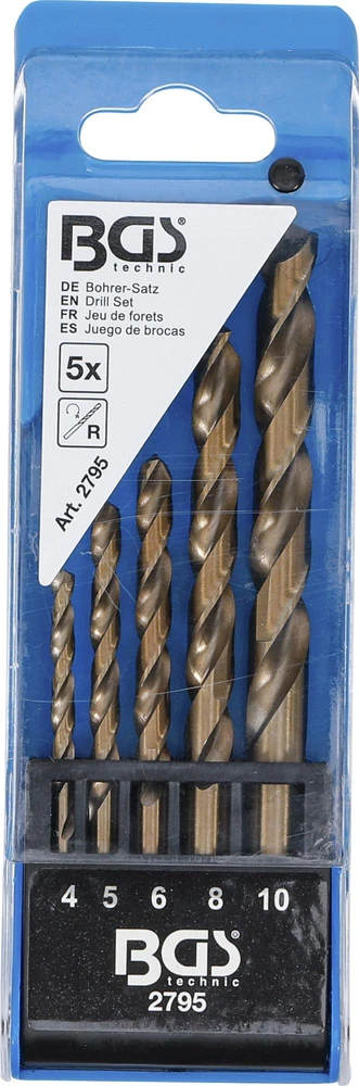 Grąžtas Bgs Technic Grąžtų rinkinys | Cobalt-HSS | HSS | 4 - 10 mm | 5 vnt. (2795)