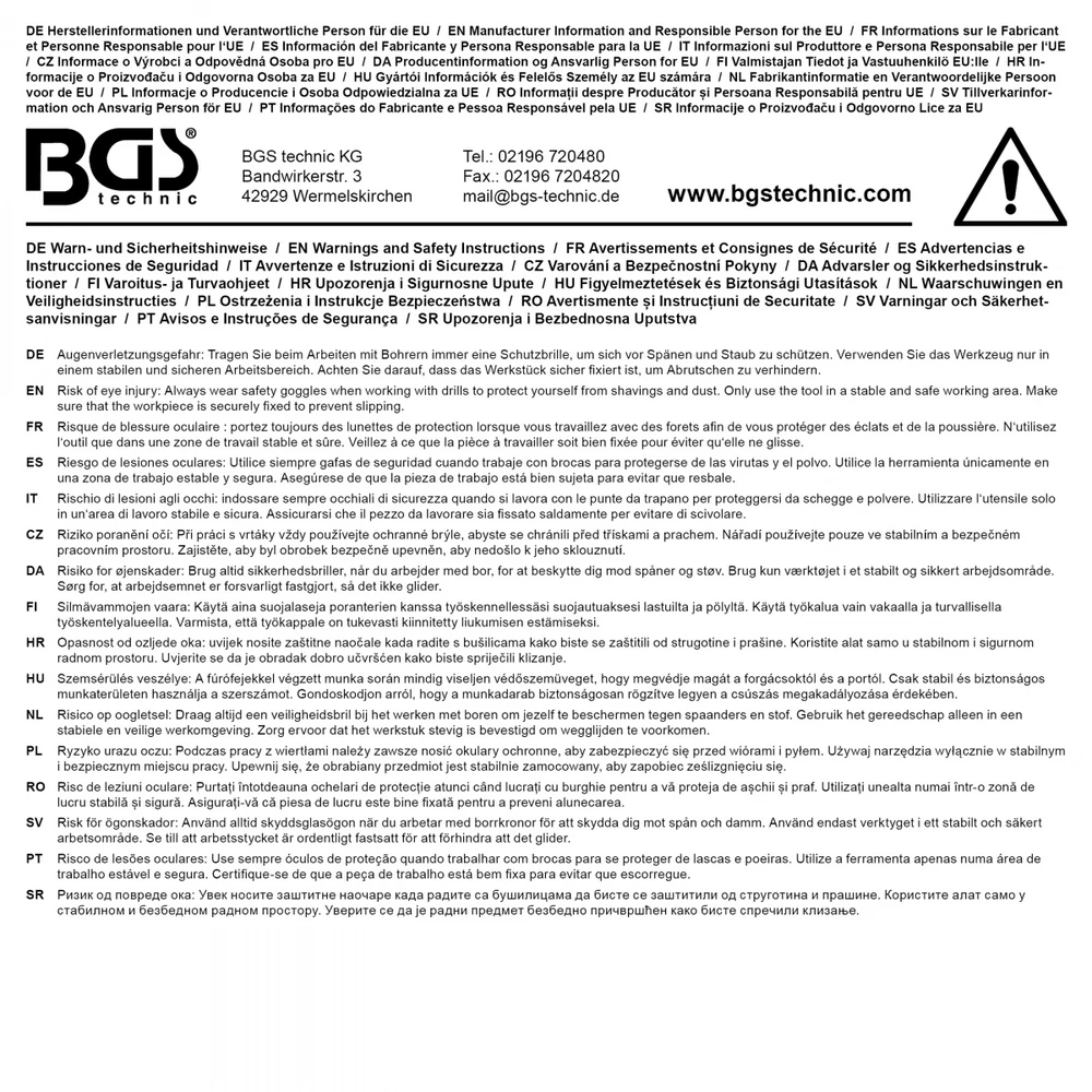 Grąžtas Bgs Technic Spiralinių ir pakopinių grąžtų rinkinys HSS su titano nitrido danga, 1–10 mm, 231 vnt. (72130)