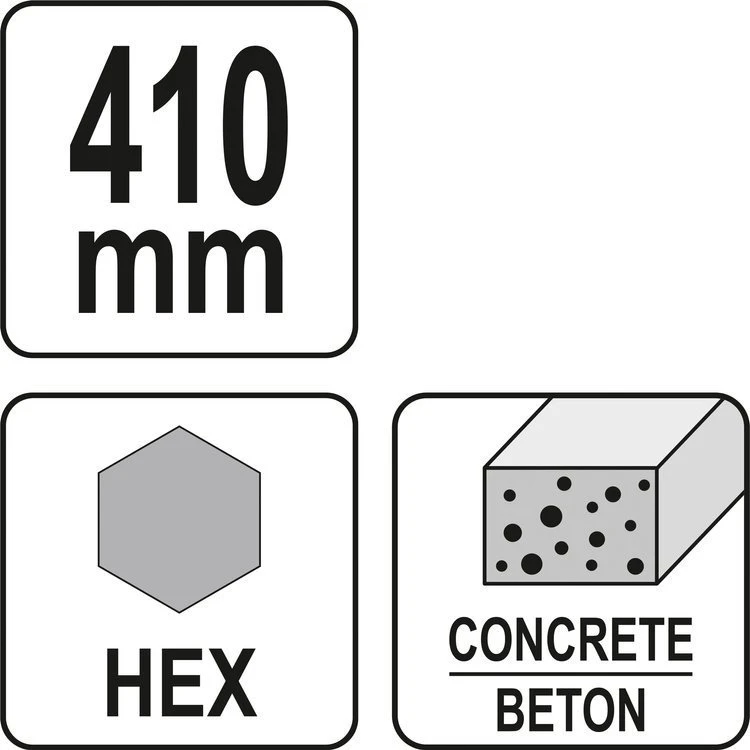 Grąžtas Toya Sa Poland Kaltas smailas aštrus | asfaltui ir betonui | 410 mm / HEX antgalis (YT-47380)