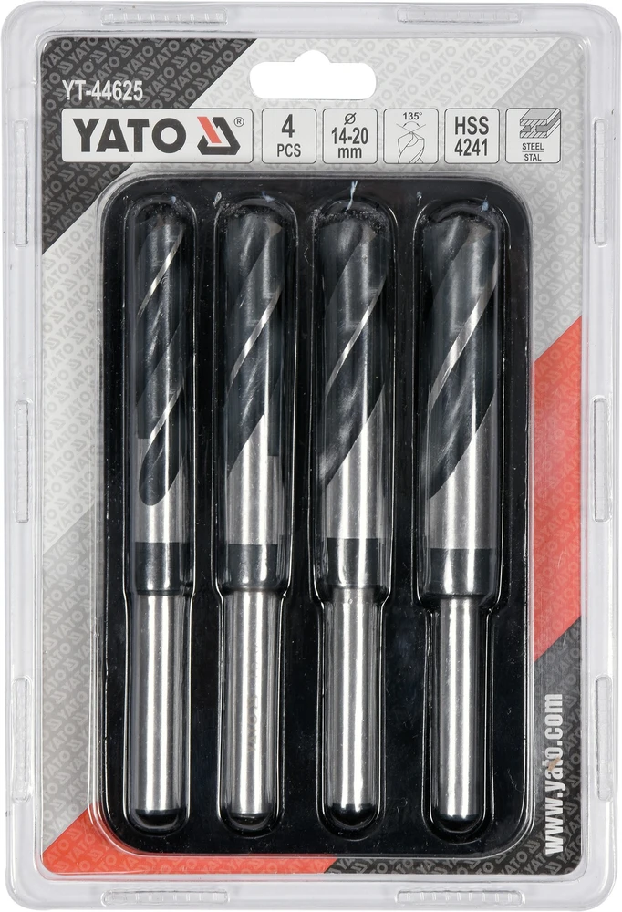 Grąžtas YATO KOMPLET grąžtų DO METALU 4vnt. 14-20mm