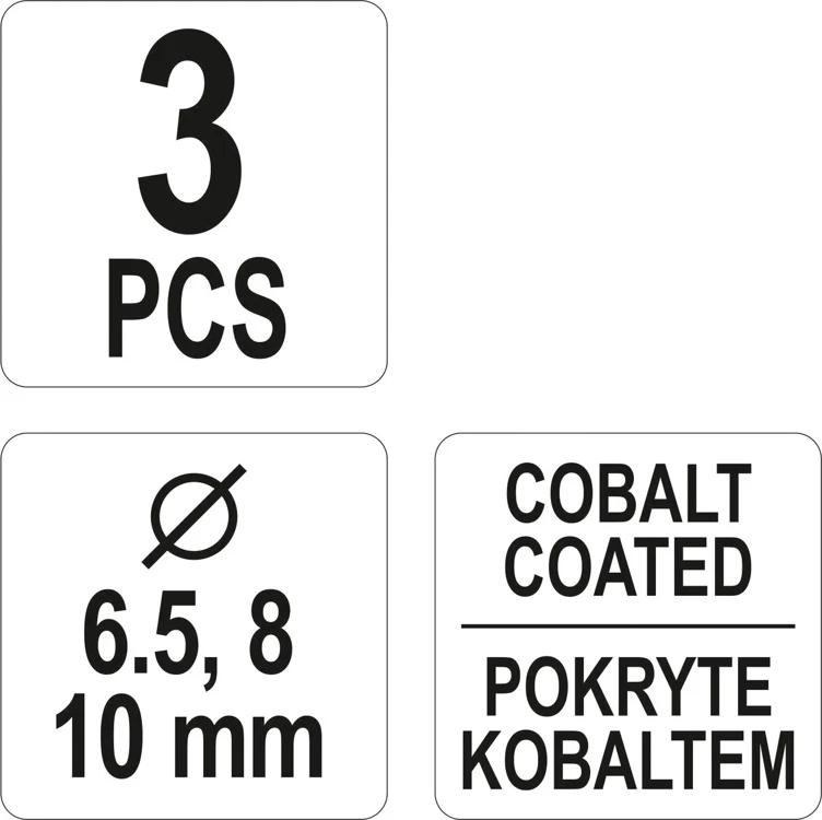 Grąžtas YATO GRĄŽIAI TAŠKINIAM SUVIRIMUI KPL. 3EL.