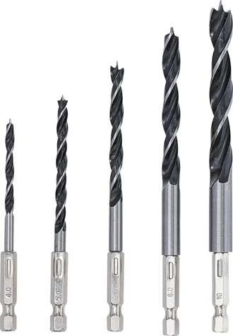 Grąžtas Bgs Technic Grąžtų medžiui rinkinys | 1/4" antgalis | 6 - 14 mm | 5 vnt. (50799)