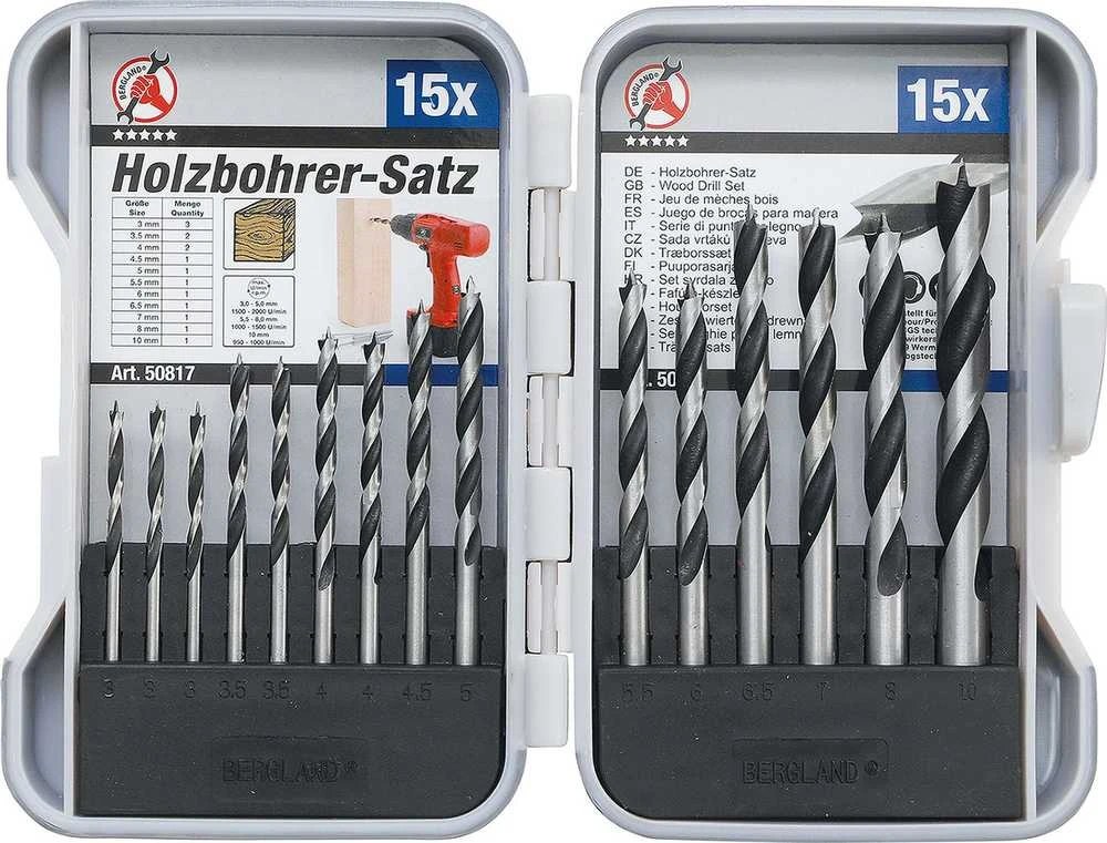 Grąžtas Bgs Technic Grąžtų medžiui rinkinys | 3-10 mm | 15 vnt. (50817)