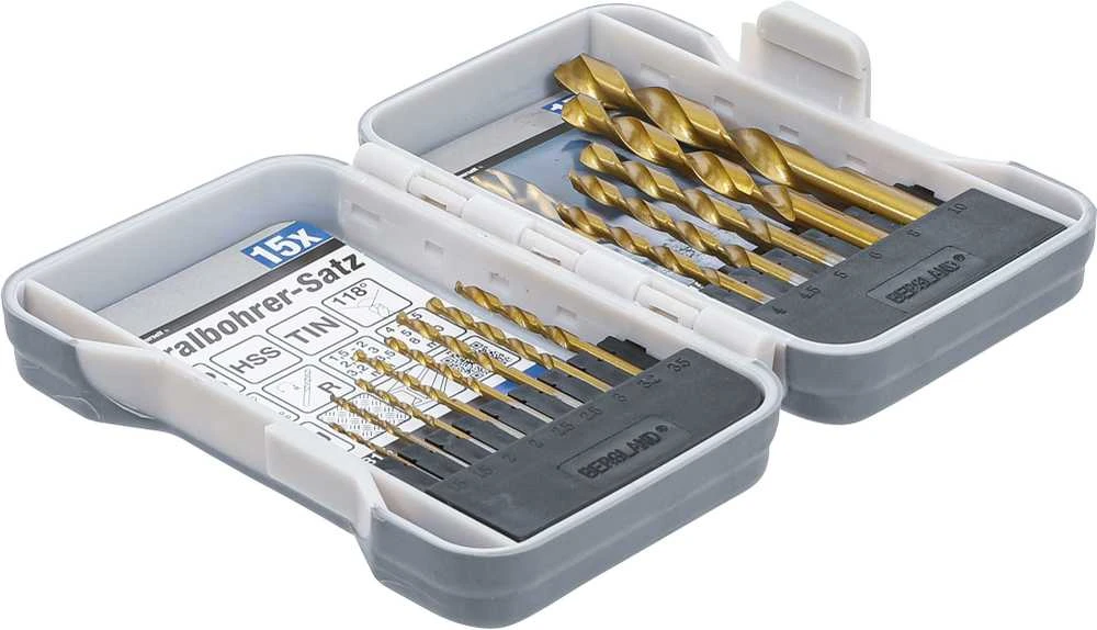 Grąžtas Bgs Technic Grąžtų rinkinys | HSS | titano nitridas | 1.5 - 10 mm | 15 vnt. (50815)