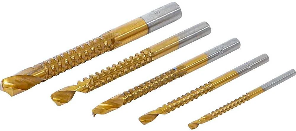 Bgs Technic HSS frezavimo gręžimo rinkinys | titano danga | 3 - 8 mm | 5 vnt. (50795)