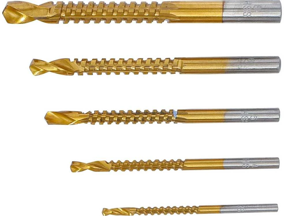 Bgs Technic HSS frezavimo gręžimo rinkinys | titano danga | 3 - 8 mm | 5 vnt. (50795)