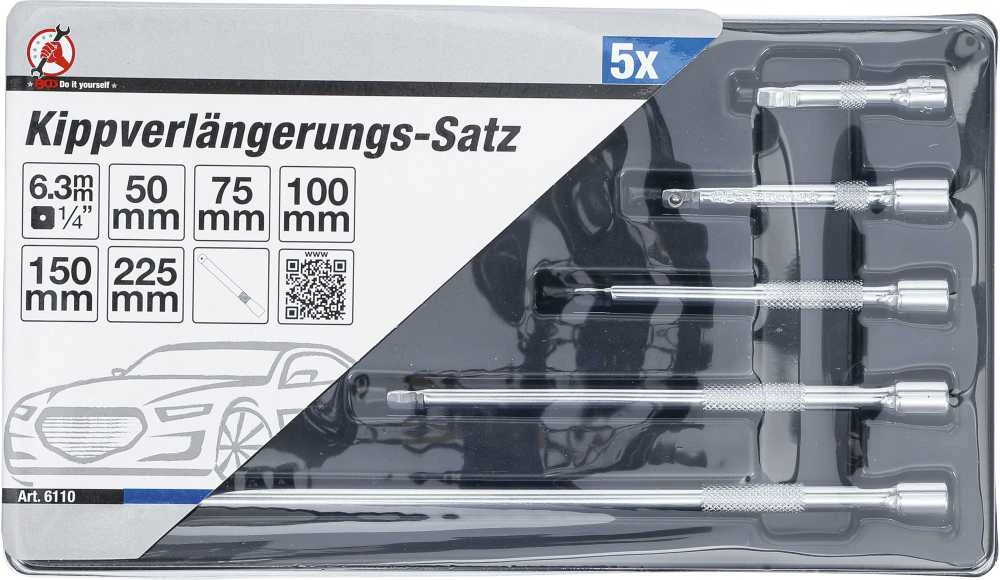 Bgs Technic Ilgintuvų rinkinys | šarnyriniai | 6.3 mm (1/4") | 5 vnt. (6110)