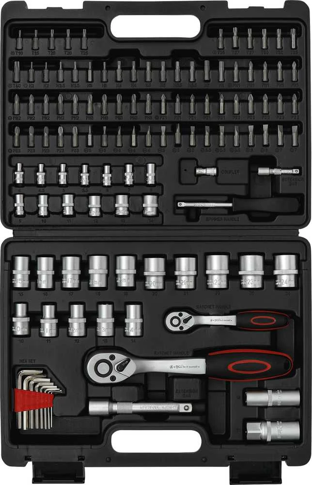 Bgs Technic Įrankių rinkinys | 6.3 mm (1/4") / 12,5 mm (1/2") | 115 vnt. (15120B)