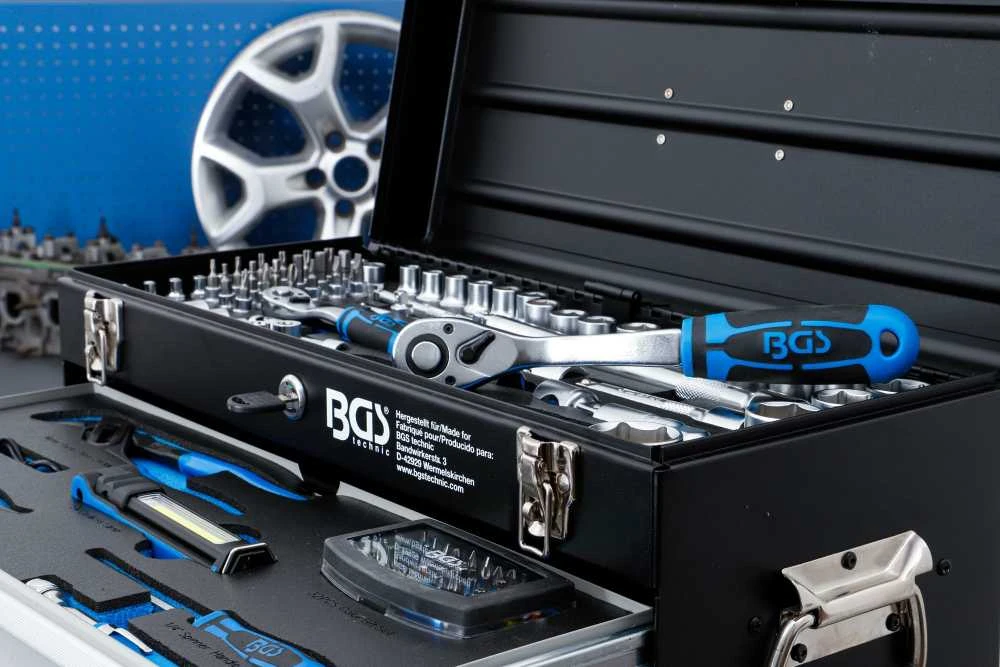 Bgs Technic Įrankių rinkinys su metaline dėže | VDE | 3 stalčiai | 147 įrankiai (3350)