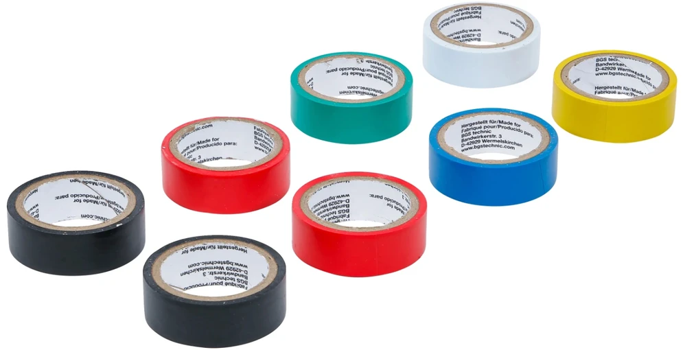 Bgs Technic Izoliacinių įvairiaspalvių juostų rinkinys 18 mm x 3 m | 8 vnt (80838)
