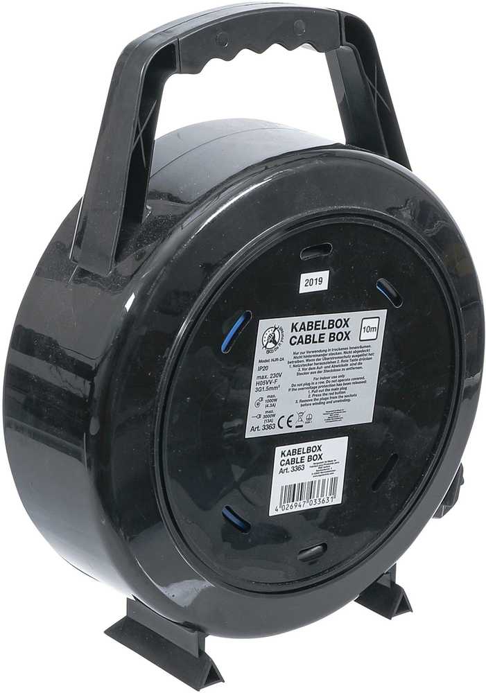 Bgs Technic Kabelinė ritė 10 m | 3 x 1.5 mm² | 4 lizdai | IP 20 | 3000 W (3363)