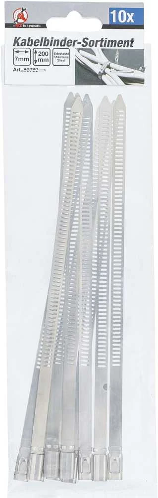 Bgs Technic Kabelių jungčių asortimentas | Nerūdijantis plienas | 7,0 x 200 mm | 10 vnt. (80780)
