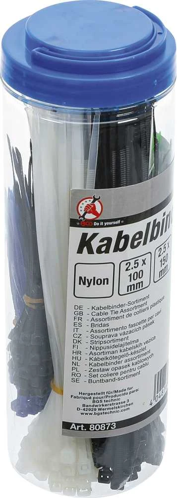 Bgs Technic Kabelių jungčių asortimentas | spalvoti | 100 x 200 mm | 450 vnt. (80873)