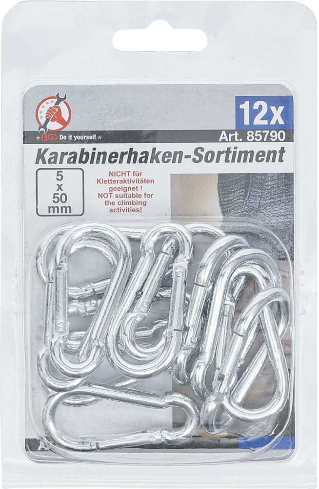 Bgs Technic Karabinų rinkinys su varžtu | 50 x 5 mm | 12 vnt. (85790)
