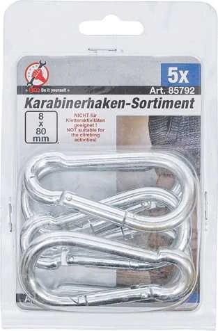 Bgs Technic Karabinų rinkinys su varžtu | 80 x 8 mm | 5 vnt. (85792)