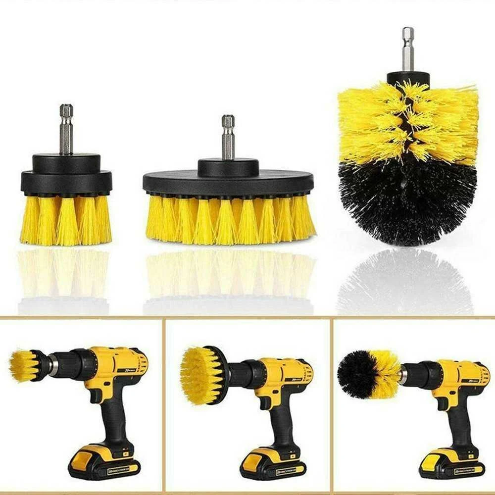Kingrony Šepečių rinkinys su Hex 6.3 mm (1/4") galu | Nailonas | 3 vnt. (DB003)