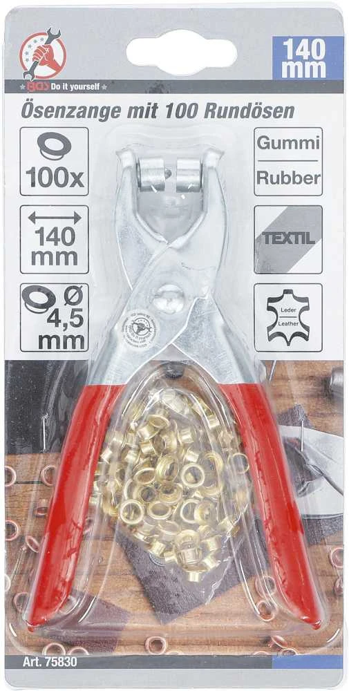 Bgs Technic Kniedijimo replės su 100 apskritų kniedžių | 4,5 mm (75830)