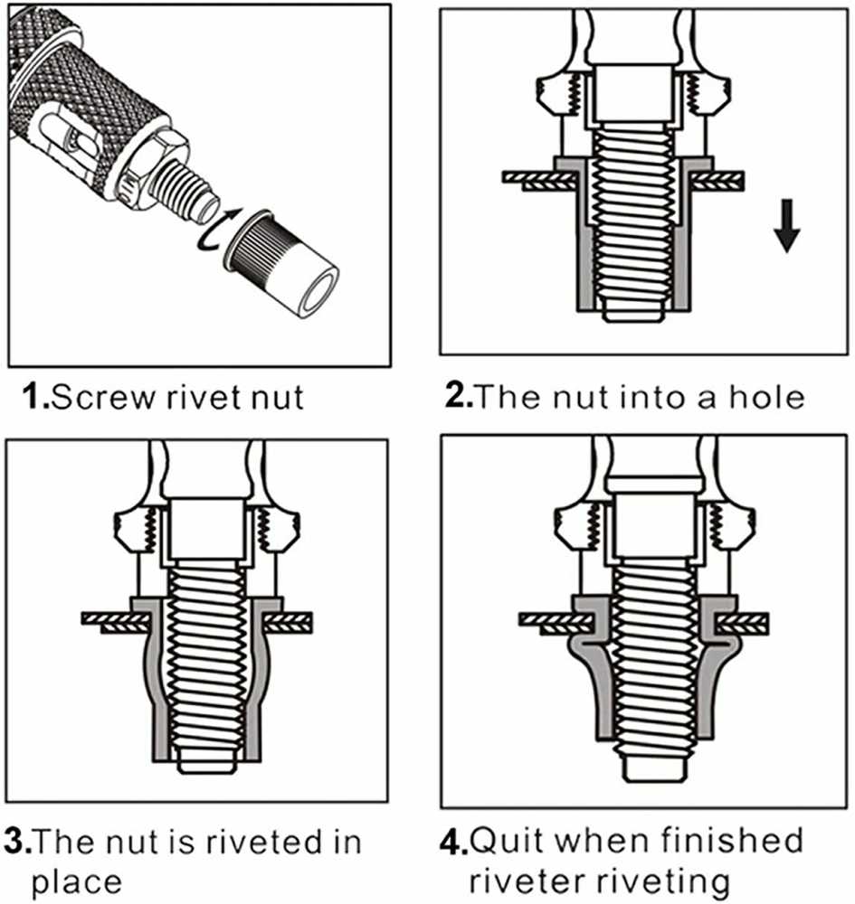 Srieginis kniediklis su kniedžių rinkiniu | M5–M12 | 330 mm | 50 vnt. (M49570)