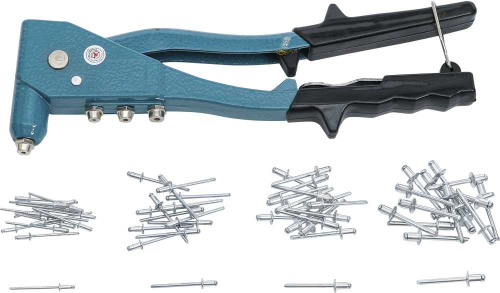 Bgs Technic Kniediklis su kniedžių rinkiniu | 2.4 / 3.2 / 4.0 / 4.8 mm | 60 vnt (401)