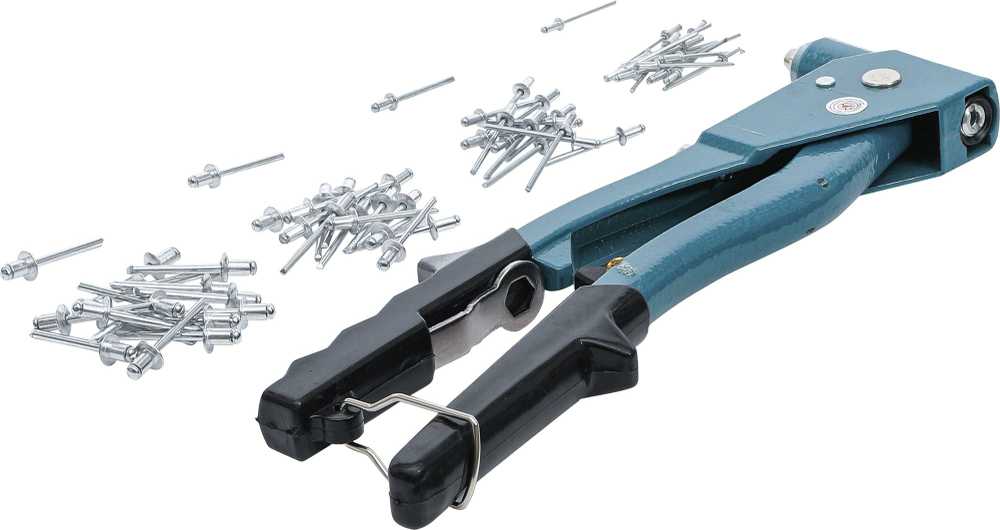 Bgs Technic Kniediklis su kniedžių rinkiniu | 2.4 / 3.2 / 4.0 / 4.8 mm | 60 vnt (401)