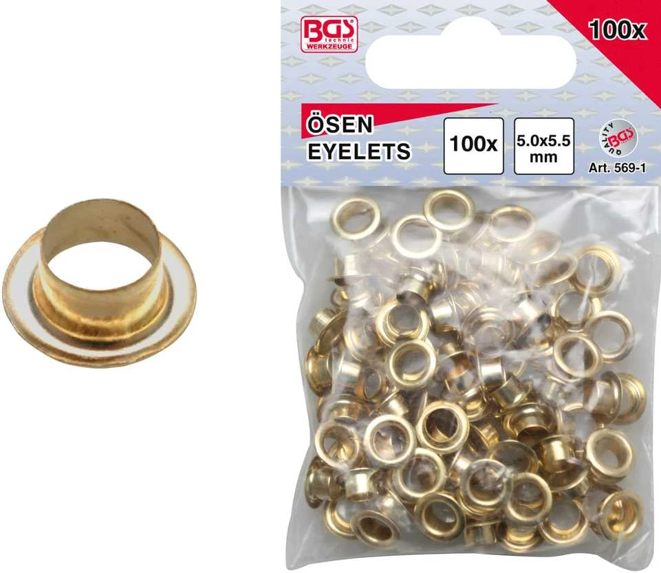Bgs Technic Kniedžių asortimentas | 5.0 x 5.5 mm | 100 vnt. (569-1)