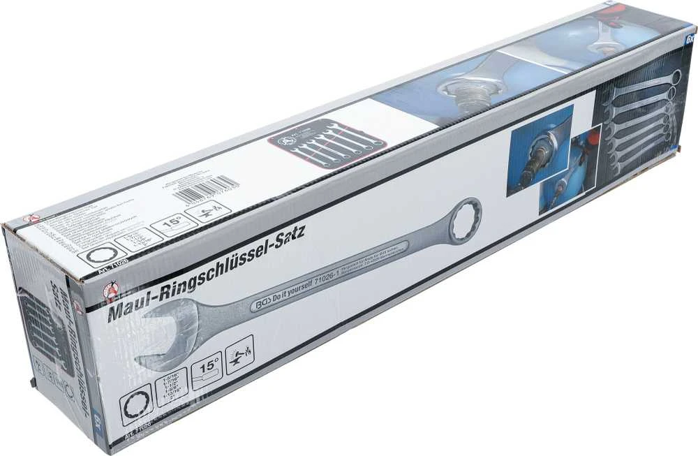 Bgs Technic Kombinuotų veržliarakčių rinkinys | XXL | coliniai dydžiai 1-5/16"–2" | 6 vnt. (71026)