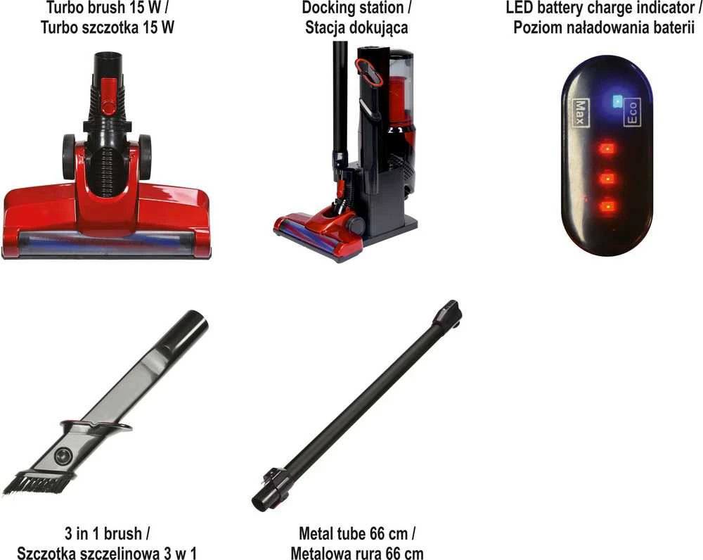 Akumuliatorinis dulkių siurblys LUND 67120, 120W, 22,2V 2200MAH LI-ION