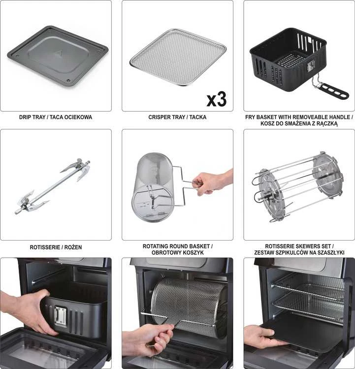 Lund Toya Sa Poland Daugiafunkcinė orkaitė / gruzdintuvė / fritiūrinė | 12 litrų | 1800W (67590)