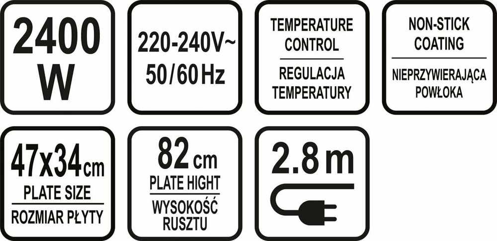 Toya Sa Poland Elektrinis grilis | 2000-2400W (67420)