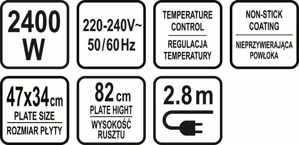 Toya Sa Poland Elektrinis grilis | 2000-2400W (67420)