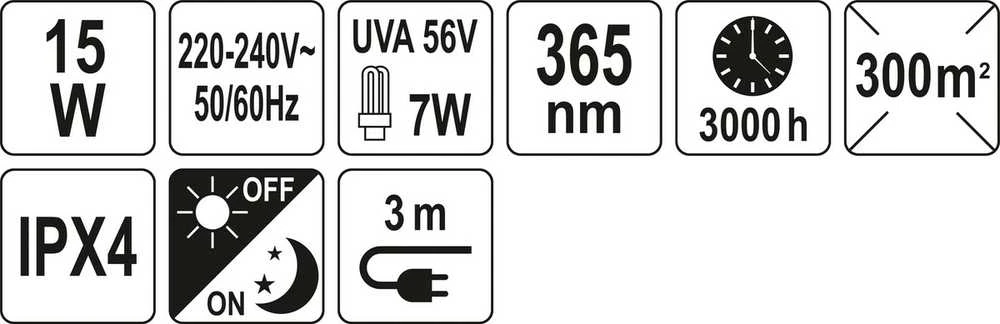 Lund Toya Sa Poland Lempa nuo vabzdžių | ventiliatorius | UV-A 8W, IPX4 | su stovu (67014)
