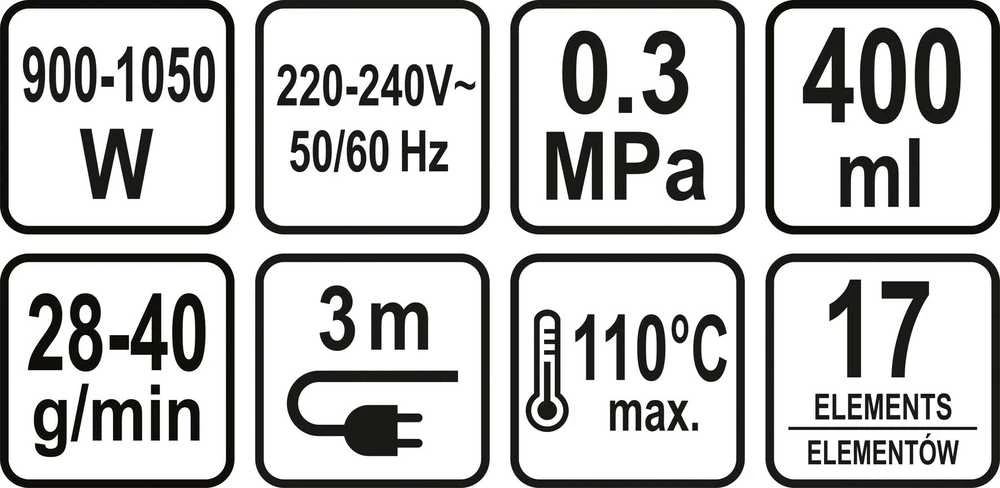 Toya Sa Poland Valymo garais įrenginys | 17 aksesuarų | 900–1050 W (67201V)