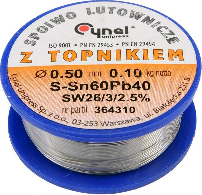 Toya Sa Poland Lydmetalio viela Ø 0,50mm. 100g. su fliusu (76800)