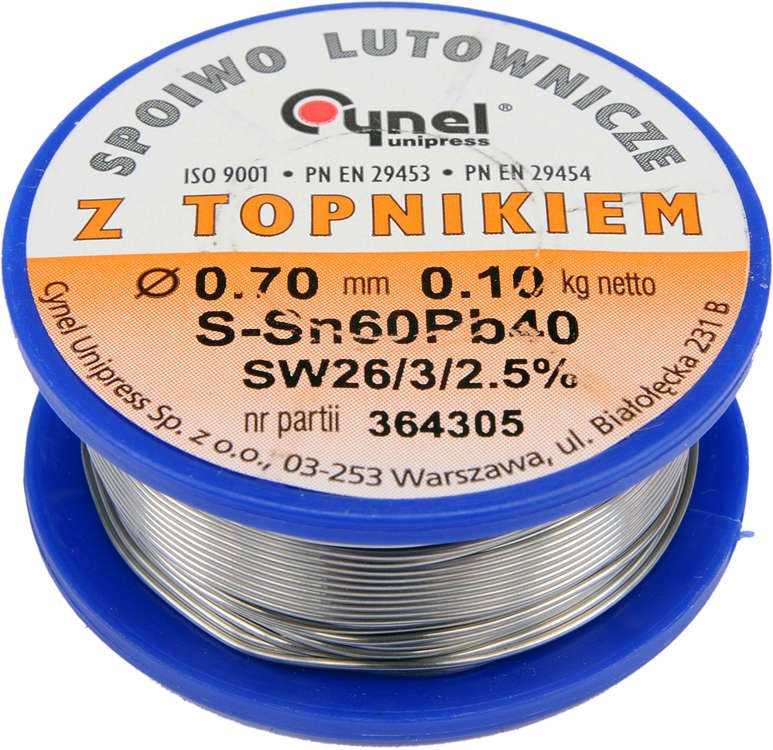 Toya Sa Poland Lydmetalio viela Ø 0,70mm. 100g su fliusu (76806)