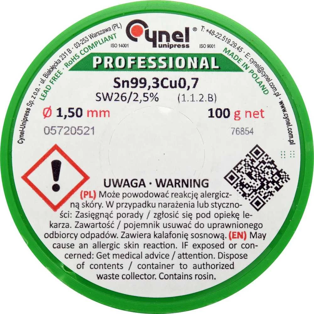 Toya Sa Poland Lydmetalis be švino | Ø 1.5 mm | 100g (76854)