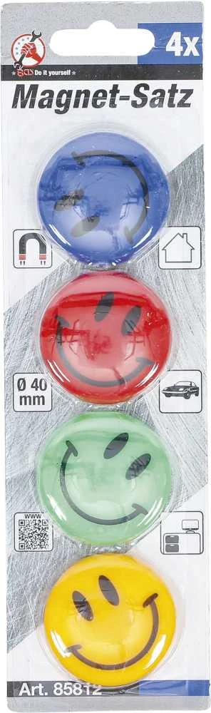 Bgs Technic Magnetų rinkinys | "Šypsokis" | Ø 40 mm | 4 vnt. (85812)