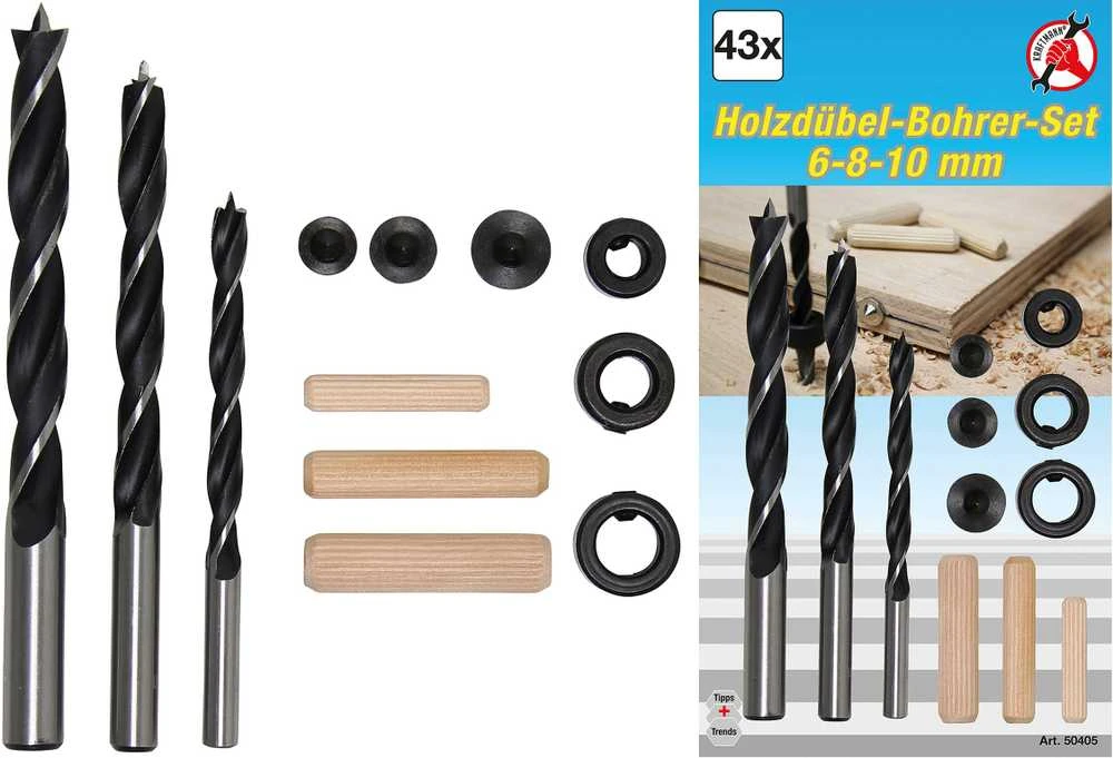 Grąžtas Bgs Technic Mediniai kaiščiai / grąžtai | 6 - 10 mm | 43 vnt. (50405)