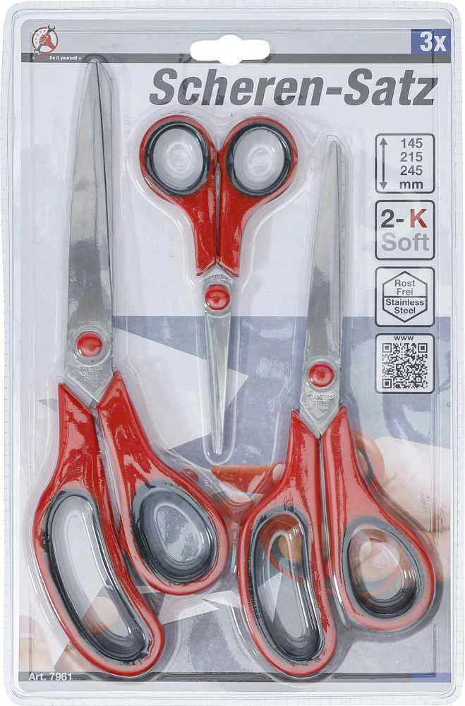 Bgs Technic Nerūdijančio plieno žirklių komplektas | 3 vnt. (7961)