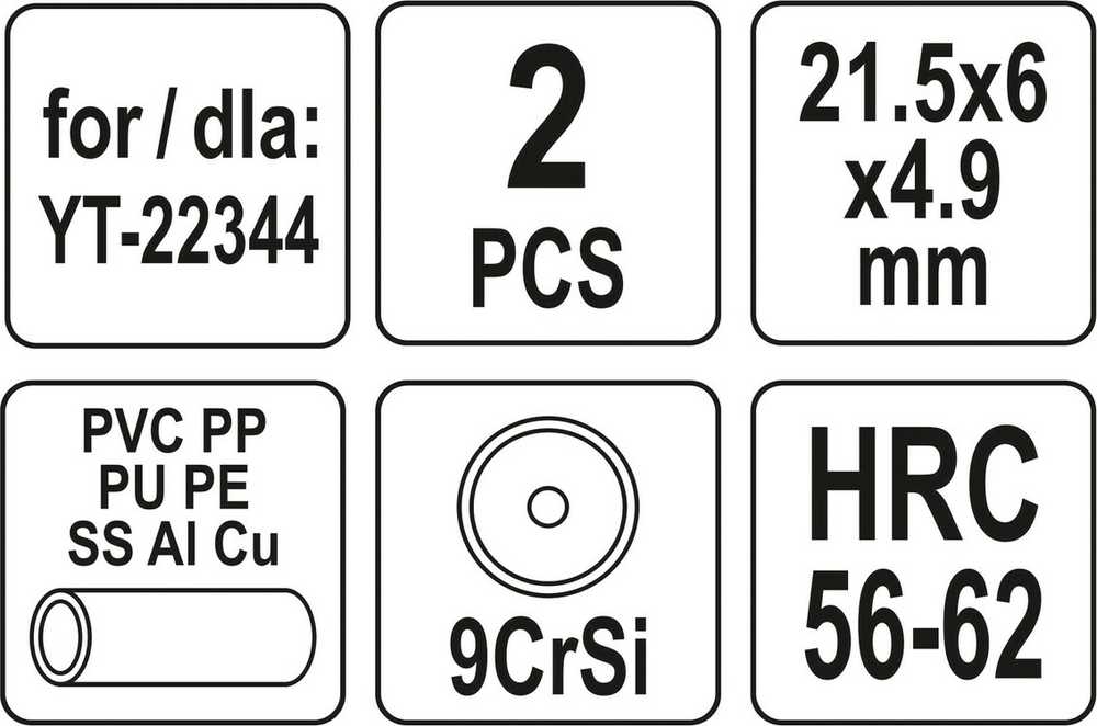 Yato 21,5 x 6 x 4,9 mm / 2 vnt. YT-22344