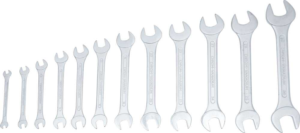 Bgs Technic Plokščių raktų rinkinys atvirais galais | 6 x 7 - 30 x 32 mm | 12 vnt. (1233)