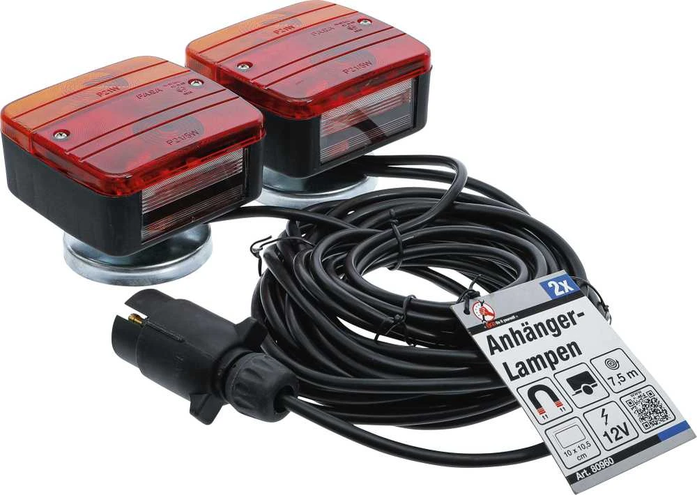 Bgs Technic Priekabos lempos su magnetiniu laikikliu | 2 vnt. (80960)