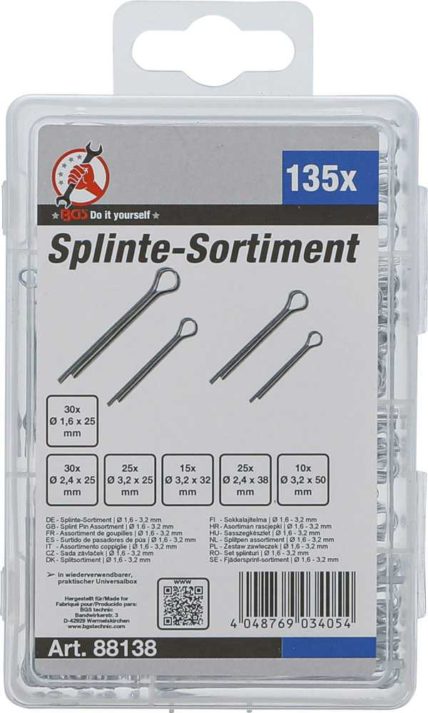 Bgs Technic Segtukų rinkinys | Ø 1,6-3,2 mm | 135 vnt. (88138)