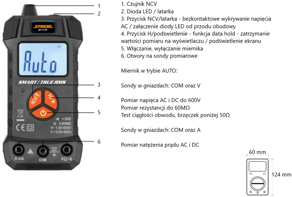 Sthor Toya Sa Poland Skaitmeninis multimetras | TRUE RMS | automatinis diapazono parinkimas (81772)