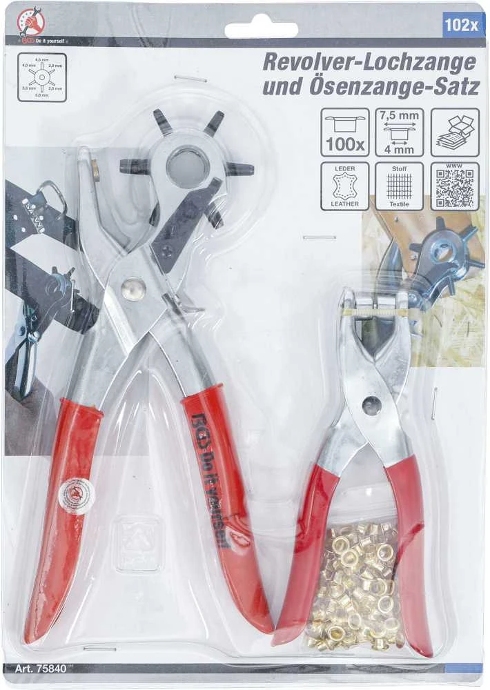 Bgs Technic Skylių darymo ir kniedijimo replių rinkinys su kniedėmis | 102 vnt. (75840)