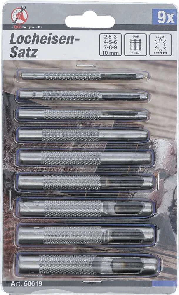 Bgs Technic Skylių išmušėjų komplektas | 2,5-10 mm | 9 vnt. (50619)