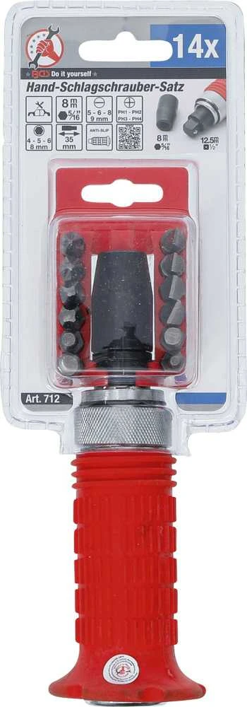 Grąžtas Bgs Technic Smūginis atsuktuvas su antgaliais | 12,5 mm (1/2") (712)