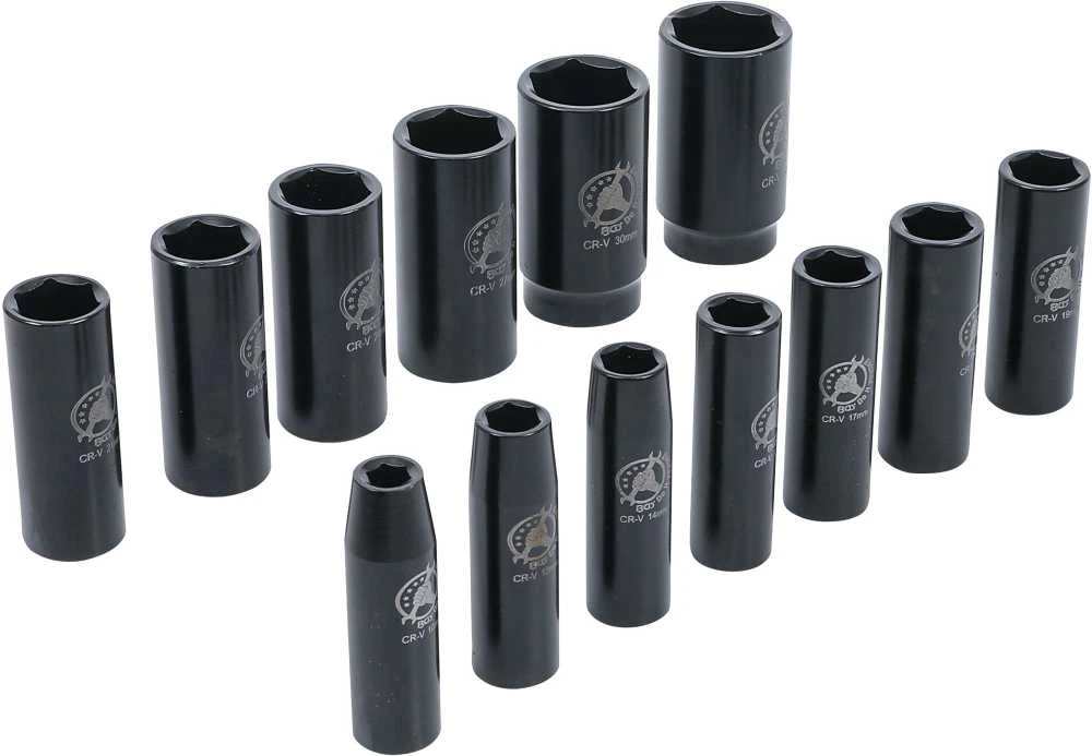Bgs Technic Smūginių ilgų galvučių rinkinys | 12,5 mm (1/2") | 10-32 mm | 13 vnt. (95207)