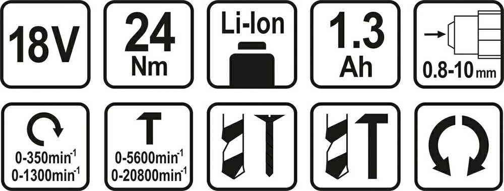 Yato smūginis Akumuliatorinis gręžtuvas Sthor 78974 18V